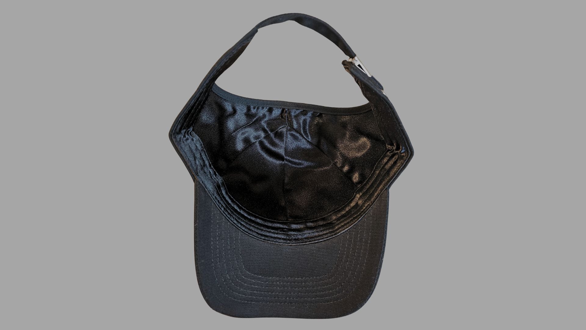 Curved Brim 6-Panel Hat — Satin-Lined & Thick Hair Friendly