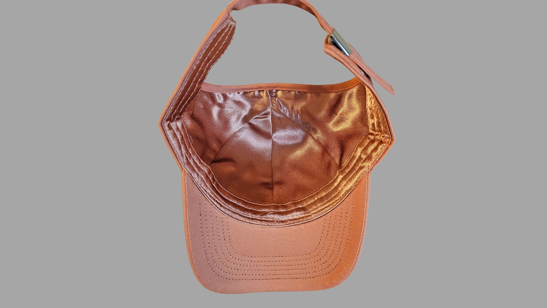 Curved Brim 6-Panel Hat — Satin-Lined & Thick Hair Friendly